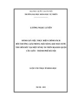 Đánh giá việc thực hiện chính sách bồi thường giải phóng mặt bằng khi nhà nước thu hồi đất tại một số dự án trên địa bàn quận cầu giấy   thành phố hà nội001 