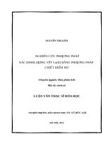 Nghiên cứu phương pháp xác định lượng vết Cu(II) bằng phương pháp chiết điểm mù    