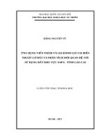 Ứng dụng viễn thám và GIS đánh giá tai biến trượt lở đất và phân tích mối quan hệ với sử dụng đất khu vực sa pa   tỉnh lào cai   