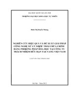 Nghiên cứu hiệu quả và đề xuất giải pháp công nghệ xử lý nước thải chứa crôm bằng phương pháp hóa học tại công ty TNHH tae yang việt nam   