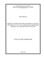 Nghiên cứu, đánh giá mức độ tổn thương tài nguyên   môi trường vùng cửa đáy theo kịch bản biến đổi khí hậu phục vụ sử dụng bền vững tài nguyên   
