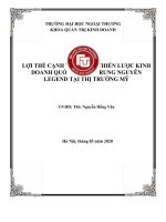 lợi thế cạnh tranh và chiến lược kinh doanh quốc tế của trung nguyên legend tại thị trường mỹ 