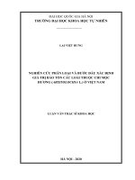 Nghiên cứu phân loại và bước đầu xác định giá trị bảo tồn các loài thuộc chi mộc hương (aristolochia l ) ở việt nam 