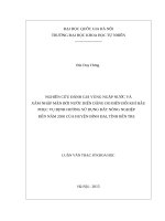 Nghiên cứu đánh giá vùng ngập nước và xâm nhập mặn bởi nước biển dâng do biến đổi khí hậu phục vụ định hướng sử dụng đất nông nghiệp đến năm 2050 của huyện bình đại, tỉnh bến tre  