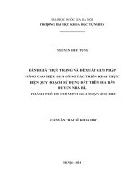 Đánh giá thực trạng và đề xuất giải pháp nâng cao hiệu quả công tác triển khai thực hiện quy hoạch sử dụng đất trên địa bàn huyện nhà bè, thành phố hồ chí minh giai đoạn 2010 2020   