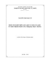 Phân tích đột biến gen tARN và ND3 của AND ty thể ở bệnh nhân ung thư đại trực tràng   