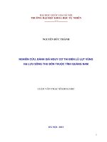 Nghiên cứu, đánh giá nguy cơ tai biến lũ lụt vùng hạ lưu sông thu bồn thuộc tỉnh quảng nam   