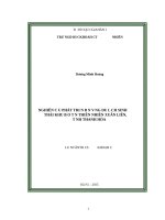 Nghiên cứu phát triển bền vững du lịch sinh thái khu bảo tồn thiên nhiên xuân liên, tỉnh thanh hóa   
