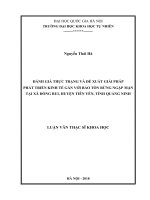 Đánh giá thực trạng và  đề xuất các giải pháp phát triển kinh tế gắn với bảo tồn rừng ngập mặn xã đồng rui, huyện tiên yên, tỉnh quảng ninh  01 