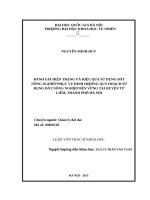 Đánh giá hiện trạng và hiệu quả sử dụng đất nông nghiệp phục vụ định hướng quy hoạch sử dụng đất nông nghiệp bền vững tại huyện từ liêm, thành phố hà nội   