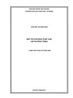 Một số phương pháp giải hệ phương trình luận văn thạc sĩ  toán học 60 46 01 13 