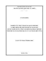 Nghiên cứu thực trạng đa dạng sinh học và biến động hệ sinh thái rừng ngập mặn huyện nghĩa hưng, tỉnh nam định giai đoạn 2005 2015 nhằm đề xuất giải pháp quản lý và sử dụng bền vững   