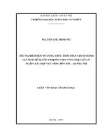Thử nghiệm một số công thức tính toán chỉ số đánh giá tính dễ bị tổn thương cho vùng mưa lũ (có ngập lụt) lưu vực sông bến hải   quảng trị 