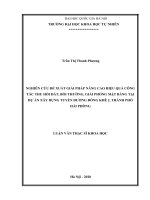 Nghiên cứu đề xuất giải pháp nâng cao hiệu quả công tác thu hồi đất, bồi thường, giải phóng mặt bằng tại dự án đầu tư xây dựng tuyến đường đông khê 2, thành phố hải phòng 