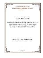 Nghiên cứu nâng cao hiệu quả tham vấn cộng đồng cho các dự án thủy điện (lấy dự án thủy điện mỹ lý làm ví dụ) 