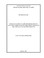 Đánh giá tác động của biến đổi khí hậu đến sản xuất nông nghiệp tại huyện triệu phong tỉnh quảng trị và đề xuất các giải pháp thích ứng 