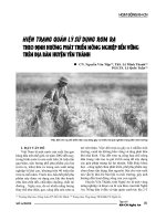 Hiện trạng quản lý sử dụng rơm rạ theo định hướng phát triển nông nghiệp bền vững trên địa bàn huyện Yên Thành