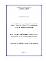 Nghiên cứu đánh giá tác động của biến đổi khí hậu đến vườn quốc gia xuân thủy và đề xuất các định hướng ứng phó 