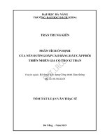 Phân tích ổn định của nền đường đắp cao bằng đất cấp phối thiên nhiên gia cố tro xỉ than