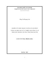 Nghiên cứu hiện trạng và đề xuất giải pháp nâng cao hiệu quả xử lý nước thải công ty cổ phần giấy hoàng văn thụ, tỉnh thái nguyên   môi trường và bảo vệ môi trường 