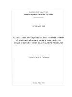 Đánh giá công tác thực hiện và đề xuất giải pháp nhằm nâng cao khả năng thực hiện các phương án quy hoạch sử dụng đất huyện hoài đức, thành phố hà nội 