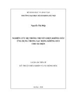 Nghiên cứu hệ thống truyền điện không dây ứng dụng trong sạc động không dây cho xe điện