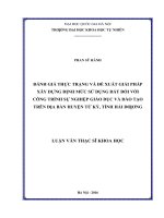 Đánh giá thực trạng và đề xuất giải pháp xây dựng định mức sử dụng đất đối với công trình sự nghiệp giáo dục và đào tạo trên địa bàn huyện tứ kỳ, tỉnh hải dương 