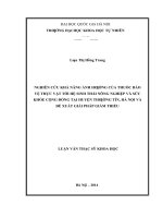 Nghiên cứu khả năng ảnh hưởng của thuốc bảo vệ thực vật tới hệ sinh thái nông nghiệp và sức khỏe cộng đồng tại huyện thường tín, hà nội và đề xuất giải pháp giảm thiểu 