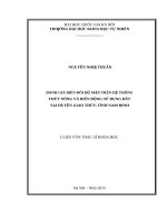 Đánh giá biến đổi độ mặn trên hệ thống thủy nông và biến động sử dụng đất tại huyện giao thủy, tỉnh nam định 