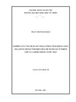 Nghiên cứu ứng dụng kỹ thuật phân tích dòng chảy (FIA) dùng detector điện hóa để đánh giá ô nhiễm chì và cadimi trong nước mặt   