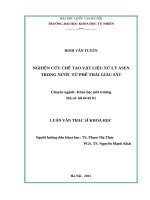 Nghiên cứu chế tạo vật liệu xử lý asen trong nước từ phế thải giàu sắt   