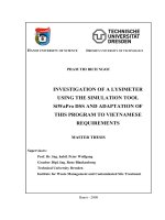 Investigation of a lysimenter using the simulation tool siwapro DSS and adaptation of this program to vietnamese requirements 