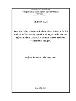 Nghiên cứu, đánh giá tình hình đăng ký cấp giấy chứng nhận quyền sử dụng đất ở cho hộ gia đình cá nhân huyện chơn thành, tỉnh bình phước 