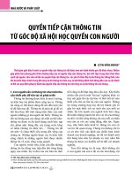 Quyền tiếp cận thông tin từ góc độ xã hội học quyền con người