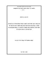 Đánh giá tình hình thực hiện chỉ tiêu quy hoạch sử dụng đất trên địa bàn huyện hải hậu, tỉnh nam định phục vụ hoàn thiện hệ thống chỉ tiêu sử dụng đất cấp huyện 