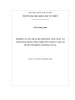 Nghiên cứu xây dựng bản đồ phân vùng nguy cơ cháy rừng bằng công nghệ viễn thám và GIS tại huyện sơn động, tỉnh bắc giang 