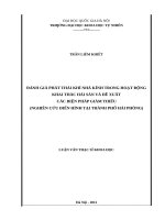 Đánh giá phát thải khí nhà kính trong hoạt động khai thác hải sản và đề xuất các biện pháp giảm thiểu (nghiên cứu điển hình tại thành phố hải phòng)   