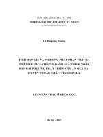 Tích hợp GIS và phương pháp phân tích đa chỉ tiêu (MCA) trong đánh giá thích nghi đất đai phục vụ phát triển cây ăn quả tại huyện thuận châu, tỉnh sơn la 