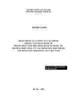 Hoạt động của công ty tài chính thuộc tập đoàn kinh tế trong bối cảnh hội nhập kinh tế quốc tế, trường hợp Công ty Tài chính Dầu khí thuộc Tập đoàn Dầu khí Quốc gia Việt Nam
