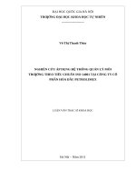 Nghiên cứu áp dụng hệ thống quản lý môi trường theo chuẩn ISO 14001 tại công ty cổ phần hóa dầu petrolimex   