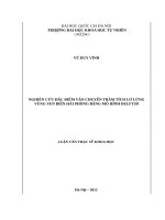 Nghiên cứu đặc điểm vận chuyển trầm tích lơ lửng vùng ven biển hải phòng bằng mô hình delft3d   