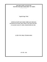 Đánh giá kết quả thực hiện quy hoạch, kế hoạch sử dụng đất theo luật đất đai 2013 của quận nam từ liêm, thành phố hà nội 