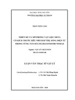 Thiết kế và mô phỏng vật liệu meta có kích thước siêu nhỏ hập thụ sóng điện từ trong vùng tần số LTE bluetooth wimax