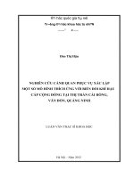 Nghiên cứu cảnh quan phục vụ xác lập một số mô hình thích ứng với biến đổi khí hâu cấp cộng đồng tại thị trấn cái rồng, vân đồn, quảng ninh 