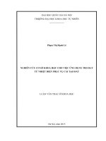 Nghiên cứu cơ sở khoa học cho việc ứng dụng tro bay từ nhiệt điện phục vụ cải tạo đất 