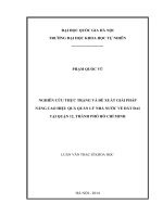 Nghiên cứu thực trạng và đề xuất giải pháp nâng cao hiệu quả quản lý nhà nước về đất đai tại quận 12, thành phố hồ chí minh 