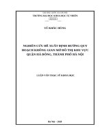 Nghiên cứu đề xuất định hướng quy hoạch không gian mở đô thị khu vực quận hà đông, thành phố hà nội 