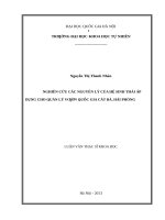 Nghiên cứu các nguyên lý của hệ sinh thái áp dụng cho quản lý vườn quốc gia cát bà, hải phòng 