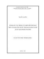 Đánh giá tác động của biến đổi khí hậu đến tài nguyên nước tỉnh hà giang và đề xuất giải pháp ứng phó   
