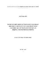 Đánh giá biến động sử dụng đất giai đoạn 2005 2010 và đề xuất các giải pháp nâng cao hiệu quả sử dụng đất huyện an dương, thành phố hải phòng 
